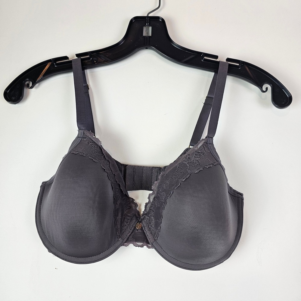 Natori Hidden Glamour Full Fit Contour Underwire Bra Charcoal Gray 34D 736044